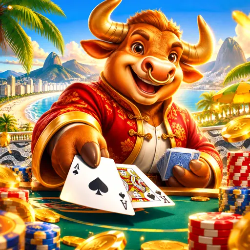 Capa de Fortune Ox com o boi da fortuna empurrando símbolos premiados