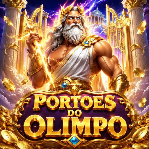 arte de Gates of Olympus com Zeus e fundo do Monte Olimpo